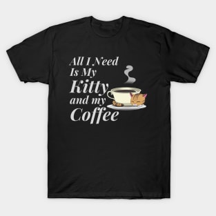 Adorable Kitty and Coffee T-Shirt